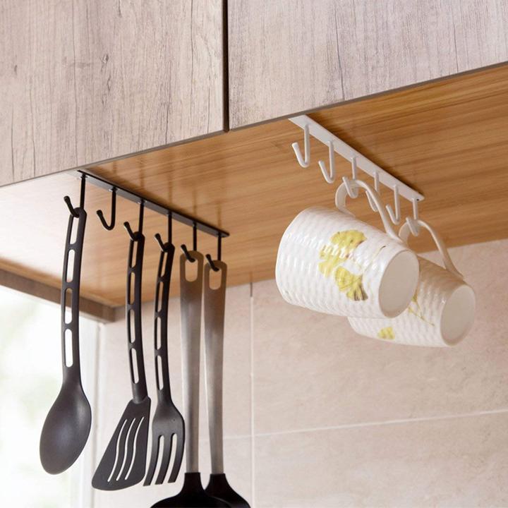 Under-Cabinet Hanger Rack (6 Hooks)