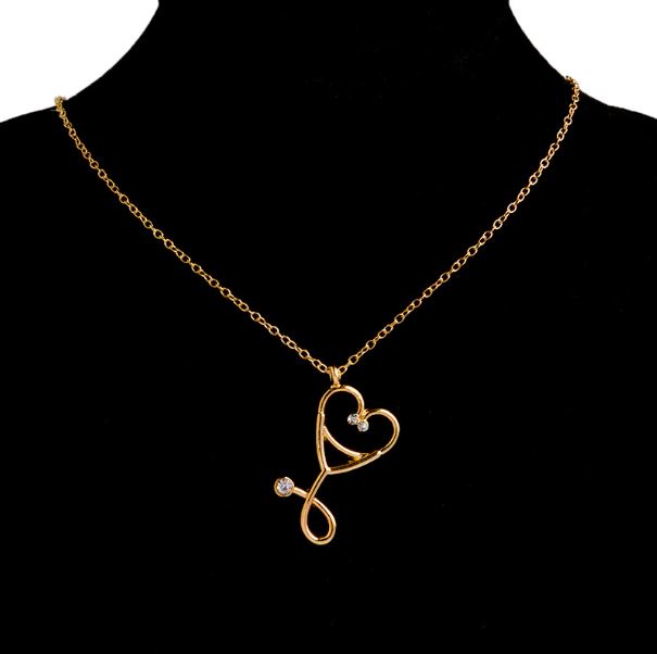 Gold Stethoscope Necklace