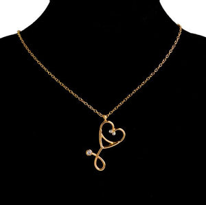 Gold Stethoscope Necklace