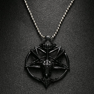 1x Inverted Pentagram Goat Head Pendant Necklace