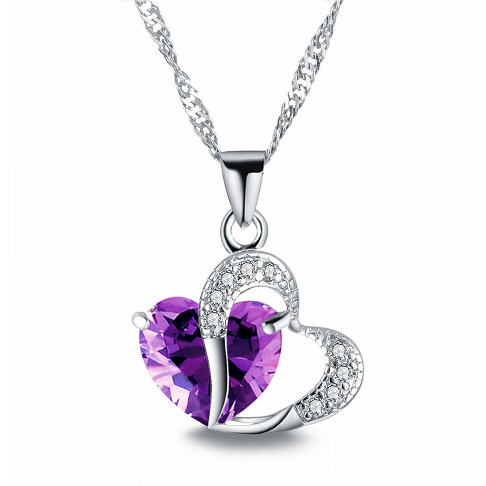 Genuine Austrian Crystal Heart Pendant Necklace