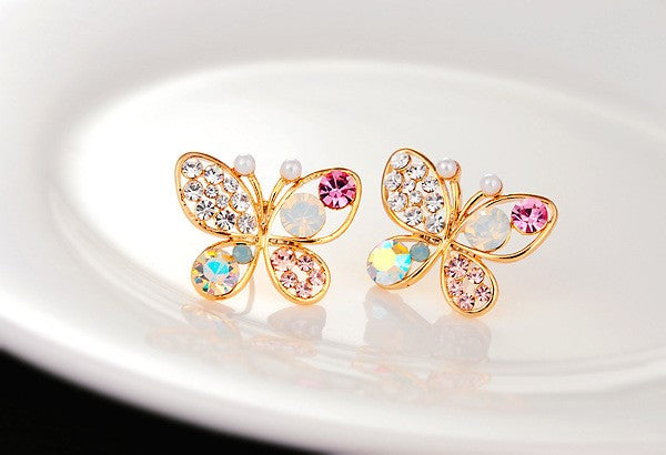 18k Rose Gold Plated Butterfly Earings