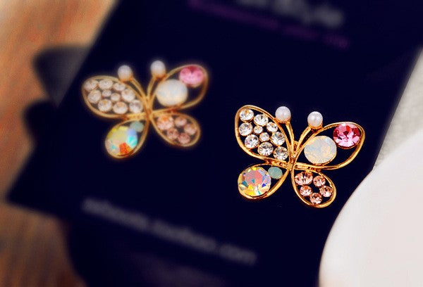 18k Rose Gold Plated Butterfly Earings