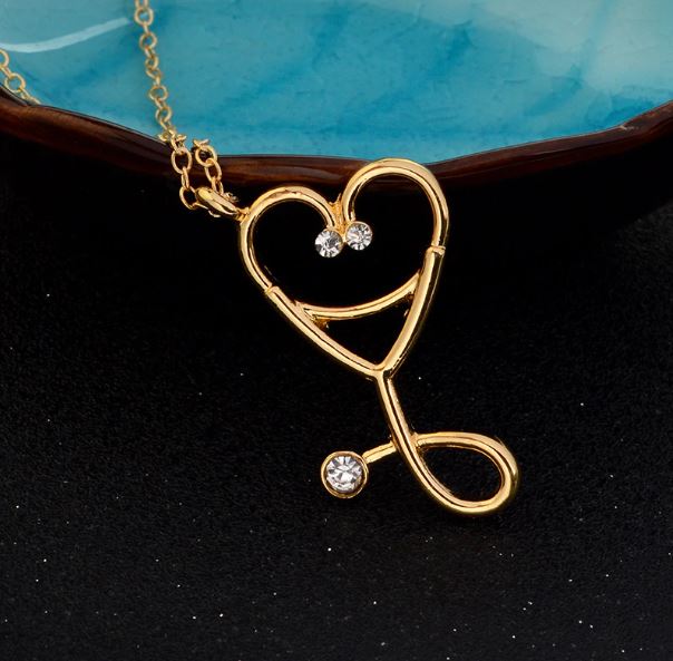 Gold Stethoscope Necklace